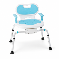 Tabouret de bain médical pliable, siège de douche réglable en hauteur
