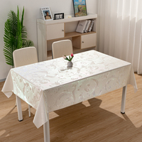 Nappe de table rectangulaire en PVC RNPT, motif fleurs imprimées champagne, effet nacré irisé