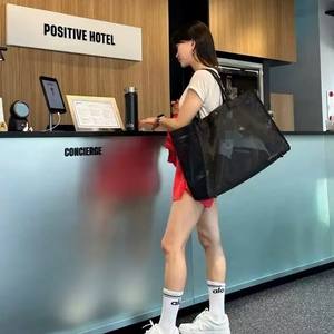 Bolso de Mano de Malla <span class=keywords><strong>AloA</strong></span>, Bolso de Playa Transparente para Mujer, Bolso Ligero de Hombro y Cruzado, para Yoga, Fitness y Deportes, Tamaño Mediano - Product Image 3