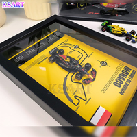 Modèle de voiture de course en alliage Ksart F1, décoration murale 3D, cadre photo peint à la main, artisanat exquis pour garçons