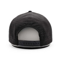 Casquettes de baseball en caoutchouc avec logo personnalisé, casquettes de baseball à 5 panneaux pour hommes, imperméable, trou découpé au laser.