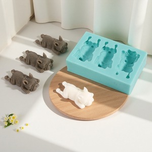 Sleeping Puppy Fondant Silicone Mold 3-Piece Dog Shape Baking Cake And Milk Jelly Mold DIY Cartoon Animal Sculpting Mold - Product Image 3