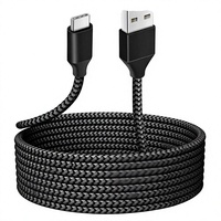 Câble USB 2.0 Type-C tressé en nylon de 4,5 m à charge rapide pour Note, Moto, Google, appareil photo et appareils USB-C
