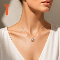 Vrouwen Moissanite hangerketting met volledig pavé gezet zonpatroon, S925 zilver, 1 ct ronde moissanite, statement ketting