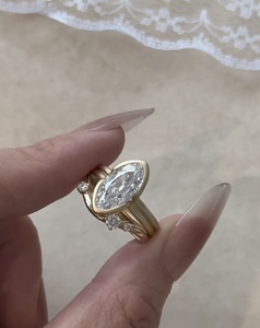 Bijoux fins sur mesure, bague en or véritable 9k 10k 14k 18k PT rose, jaune, blanc, diamant de laboratoire/pierre précieuse, fabrication en usine - Product Image 1