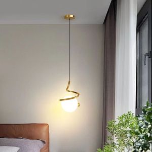 JACKSUN Suspension Moderne Dorée, <span class=keywords><strong>Globe</strong></span> en Verre, Lustre, Applique Murale d'Accent, Petite Suspension Simple Tête pour Chevet - Product Image 4