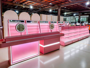<span class=keywords><strong>Vitrine</strong></span> cosmétique moderne pour salon de beauté, meuble de présentation personnalisé avec éclairage LED couleur, mobilier de magasin de soins de la peau, solution complète d'aménagement. - Product Image 5