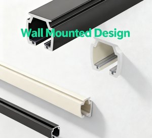 Rel Aluminium Alloy Berkualitas Tinggi untuk Tirai, Model Ceiling Mount Deluxe, Sistem Rel Geser untuk Dekorasi Jendela - Product Image 6