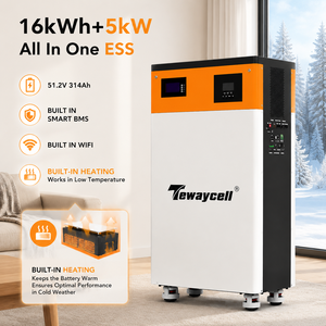 Système de stockage d'énergie domestique 16 kWh 5 kW tout-en-un, batterie solaire 51,2 V 314 Ah, BMS intelligent, connexion CAN/WiFi, hors réseau - Product Image 1