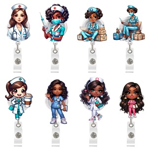 YOYI費用対効果の高い環境に優しいアクリル製デジタル印刷漫画看護師バッジ学校販促ビジネスギフト - Product Image 2