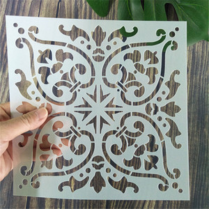 Stencil per Piastrelle in PET Personalizzabile, Durevole ed Ecologico, Modello Floreale Vintage Simmetrico 40g/<span class=keywords><strong>m</strong></span> per Pavimenti, Pareti, Legno, Fai-da-Te, Casa - Product Image 2