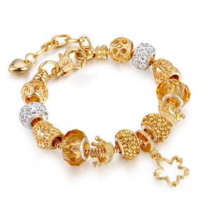 Novedad 2020, Popular, Superventas, Pulsera con Dijes <span class=keywords><strong>de</strong></span> Estrella y Corazón <span class=keywords><strong>de</strong></span> <span class=keywords><strong>Cristal</strong></span> <span class=keywords><strong>Austriaco</strong></span> y Oro <span class=keywords><strong>de</strong></span> 18k - Product Image 6