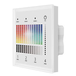 Controlador maestro DALI de <span class=keywords><strong>4</strong></span> zonas certificado DALI-2, panel táctil de vidrio montado en la pared RGBW de 2, alimentado por bus DALI o 24V CC para luz - Product Image 1
