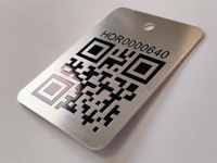 Etiquetas de Código QR de Aluminio Cepillado Personalizadas - Número de Serie Grabado para Seguimiento Industrial