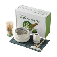 Bol à matcha en céramique de style japonais, ensemble de thé Sand Dot pour la cérémonie du thé