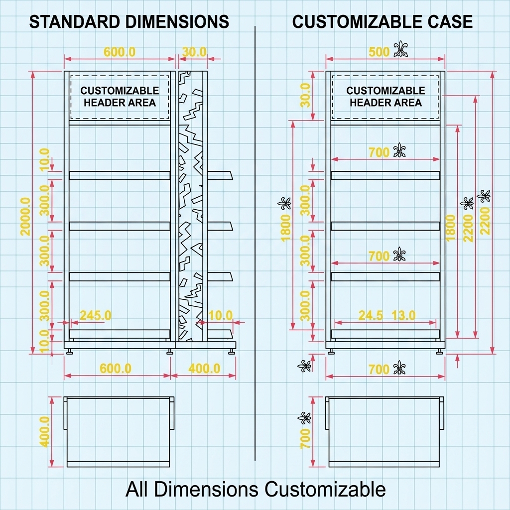 Custom Metal/Plastic Beverage Display Racks 5-Tier Header Board Liquor Merchandiser Knock Down Display Stand for Supermarket OEM — view 4