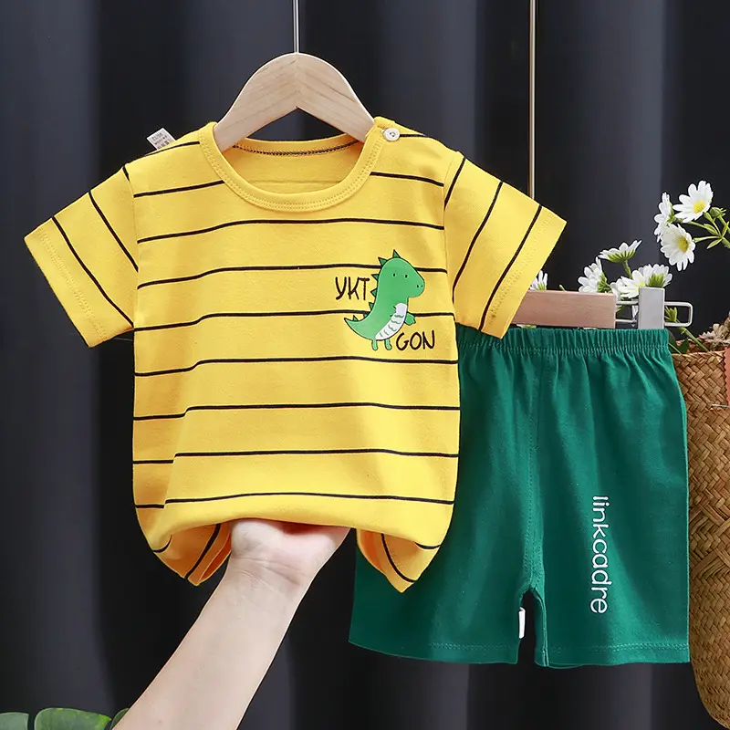 2022 new Children short sleeve set cotton girls and boys summer T-shirt baby baby clothes Korean children's clothes