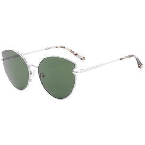 Gafas de sol tipo ojo de gato, montura metálica completa, lentes verdes, protección UV400, protección solar unisex para adultos - Product Image 1