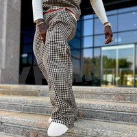 Ensemble de vêtements deux pièces en tricot avec broderie personnalisée du fabricant, pantalon et veste assortis, tenue décontractée ample pour hommes
