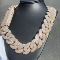 Cadena Cubana de Moissanita VVS al por Mayor para Hombre, de 13mm-22mm de Ancho, Plata de Ley 925, Chapada en Oro de 18k, Estilo Rapero