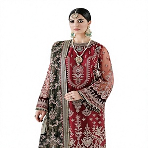 Traje de Fiesta de Georgette Heavy Fox con Bordado Multihilo y Trabajo Manual, Salwar Kameez de Seda Stanton de Secado Rápido para Mujer - Product Image 1