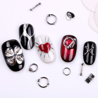 TSZS Design 50pcs/mix Punk Vintage Style Nail Parts 3D Or Argent Nail Alliage Populaire Gothique Style Nail Accessoires