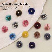 Boutons recouverts de résine floquée rayée ERKOUMI, de luxe léger, à pied haut, cousus à la main, pour Cheongsam, Hanfu, vêtements chinois pour femmes