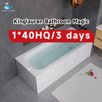 Kinglauren-Bañeras acrílicas de tamaño personalizado para adultos, estilo polaco, paquete blanco con enchufe Click-Clack para Villa
