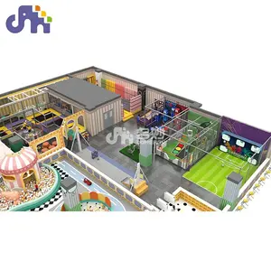 Nieuwe Stijl Thema Park Familie Educatief Play Gebied Ballenbad Glijbaan Kids Jungle Gym Indoor Soft Speeltuin