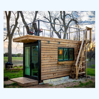 Conteneur modulaire élégant pré-assemblée pour maison, avec pont de toit, avec ouverture à l'arrière, en bois