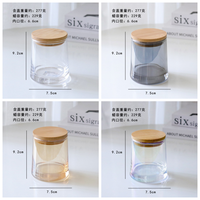 Tasses à thé en verre biodégradables classiques parfumées, vides, holographiques et colorées pour bougies parfumées décoratives de Noël à la maison