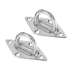 Marine Hardware Staple Hook Loop With Screws Stainless Steel Diamond Pad Eye Plate Ceiling Hook Carabiner Hanging Snap Hooks