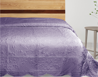Couvre-lit brodé en polyester lisse, dessus de lit, doux et confortable, respectueux de la peau, commande chinoise, vente en gros