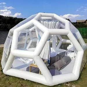 Polygon Camping Aufblasbares 5m Dome Transparentes Fußball-Blasen zelt im Freien mit Gebläse