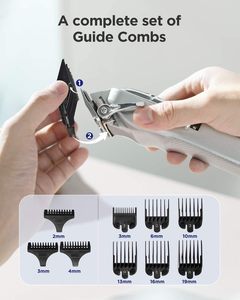 Recortadora Profesional Inalámbrica Ajustable con Cuchilla en T, Máquina <span class=keywords><strong>de</strong></span> Corte <span class=keywords><strong>de</strong></span> <span class=keywords><strong>Pelo</strong></span> <span class=keywords><strong>para</strong></span> Barbería, Recortadora Eléctrica Recargable <span class=keywords><strong>para</strong></span> <span class=keywords><strong>Hombres</strong></span> - Product Image 6