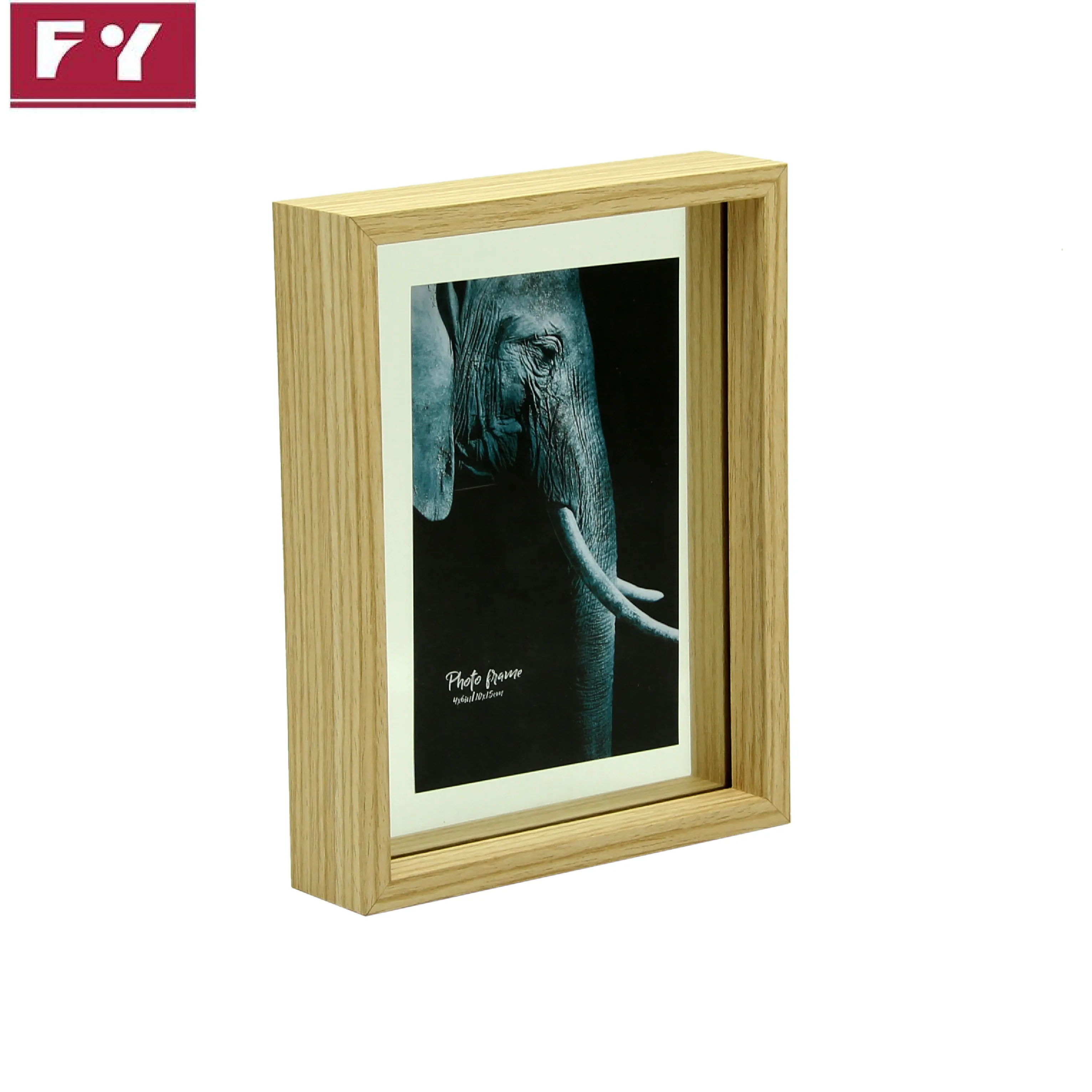 Factory Supply Best Sell 4cm MDF Glass 8*10" Black Floating photo frame 201P1240FLT80-BK