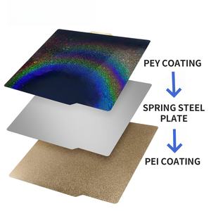 Elegoo Neptune 4 Plus/QIDI Accessoires d'imprimante 3D X-Max3 double face 330x330mm Plaque de construction PEI texturée en acier à ressort X5SA <span class=keywords><strong>PEY</strong></span> - Product Image 6