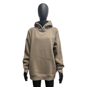 Sweat-shirt à capuche long et décontracté pour femme, coupe oversize, en molleton écologique, avec impression personnalisée effet pulvérisé - Product Image 2