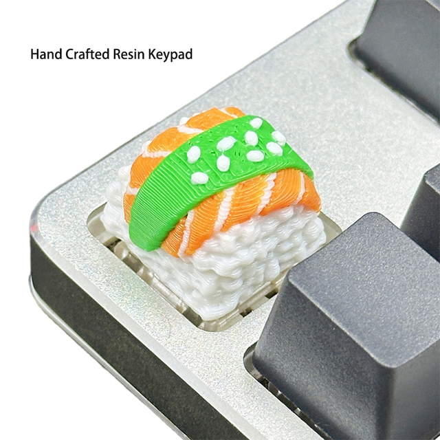 Handmade Resin Sushi Keycap Artisan Food Style Mechanical Keyboard Keycap MX Cross Stem Custom OEM