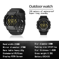 Montre de sport de luxe unisexe NORTH EDGE, résistante à l'eau 100M, montre-bracelet numérique LED, alarme, bracelet en silicone lumineux pour iOS Android