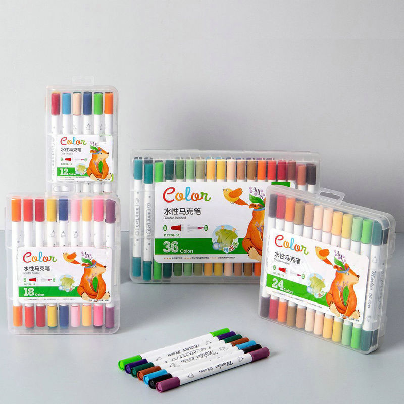 12 видов цветов изготовленные на заказ на водной основе, Перманентная маркерная двусторонние краски Маркеры Ручка