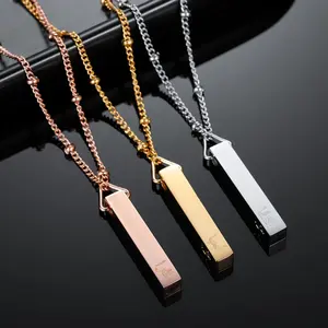 Arabic Vertical Name Necklace Personalized Minimalist Jewelry Custom Eid Gift Ramadan Gift Stainless Steel Jewelry