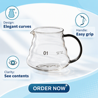 Verseuse à café en acier inoxydable, pot à café nuageux, pot de partage, en verre borosilicate épais résistant à la chaleur, grande capacité, avec échelle graduée, directement de l'usine
