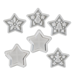 <span class=keywords><strong>Moule</strong></span> en silicone HY en forme d'étoile creuse pour résine, <span class=keywords><strong>moule</strong></span> pour boîte à bougie en forme d'étoile de Noël, pour porte-stylo, pendentif en plâtre, décoration intérieure - Product Image 4