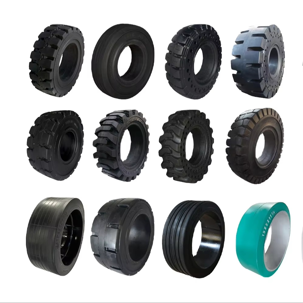 500 Different Sizes Puncture Free Rubber Solid Tire  Factory for Forklift Trailer  Lift Platform  Recycling Machinery Trailer