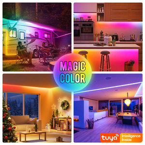 Bande lumineuse <span class=keywords><strong>LED</strong></span> intelligente Tuya RGBIC WiFi Alexa Google Home, <span class=keywords><strong>ruban</strong></span> lumineux néon intelligent à couleurs magiques IP65, lampe <span class=keywords><strong>ruban</strong></span> PST-RGBIC05M - Product Image 5