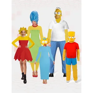 Kostum cosplay pertunjukkan panggung keluarga cos The Simpsons