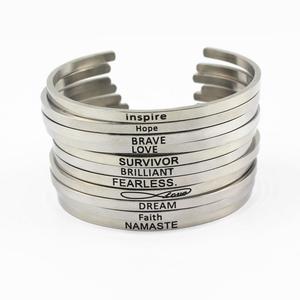 <span class=keywords><strong>Oro</strong></span> Invita Coraggio braccialetto inciso in bianco <span class=keywords><strong>sottile</strong></span> braccialetto gioielli personalizzati - Product Image 5