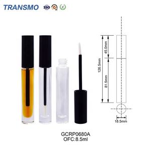 Tubo vacío para brillo labial de 7ml con tapa negra, tubos de vidrio para aceite labial de 8.5ml, tubos de vidrio para brillo labial con cepillo personalizado - Product Image 3