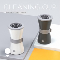 Nettoyeur de pattes électrique automatique pour animaux de compagnie, en un clic, avec tasse, dispositif de lavage des pattes de chien en silicone souple, outil de nettoyage profond des pattes portable